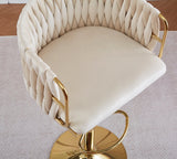 Darrahopens Furniture > Bar Stools & Chairs > Table & Bar Stools 2x Height Adjustable Grey Swivel Bar Stool Velvet Golden Round Base Barstools Chairs