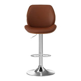 Darrahopens Furniture > Bar Stools & Chairs > Table & Bar Stools Artiss 2X Bar Stools Bentwood Adjustable Kitchen Counter Chair Leather Brown
