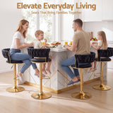 Darrahopens Furniture > Bar Stools & Chairs > Table & Bar Stools Artiss 2x Bar Stools Gas Lift Adjustable Velvet Woven Backrest Vivien Black In Australia - Darrahopens