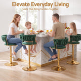 Darrahopens Furniture > Bar Stools & Chairs > Table & Bar Stools Artiss 2x Bar Stools Gas Lift Adjustable Velvet Woven Backrest Vivien Green In Australia - Darrahopens
