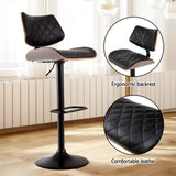 Darrahopens Furniture > Bar Stools & Chairs > Table & Bar Stools Artiss 2x Bar Stools Kitchen Dining Chairs Gas Lift Stool Wooden Leather Black