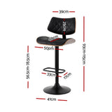 Darrahopens Furniture > Bar Stools & Chairs > Table & Bar Stools Artiss 2x Bar Stools Kitchen Dining Chairs Gas Lift Stool Wooden Leather Black
