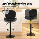 Darrahopens Furniture > Bar Stools & Chairs > Table & Bar Stools Artiss 2x Bar Stools Kitchen Swivel Gas Lift Counter Chair Shell Leather Black