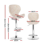 Darrahopens Furniture > Bar Stools & Chairs > Table & Bar Stools Artiss 2x Bar Stools Kitchen Swivel Gas Lift Counter Chair Wing PE Rattan Beige