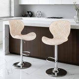 Darrahopens Furniture > Bar Stools & Chairs > Table & Bar Stools Artiss 2x Bar Stools Kitchen Swivel Gas Lift Counter Chair Wing PE Rattan Beige