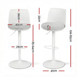 Darrahopens Furniture > Bar Stools & Chairs > Table & Bar Stools Artiss 2x Bar Stools Kitchen Swivel Gas Lift Counter Dining Chair Curved White