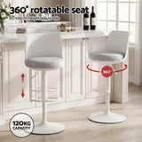 Darrahopens Furniture > Bar Stools & Chairs > Table & Bar Stools Artiss 2x Bar Stools Kitchen Swivel Gas Lift Counter Dining Chair Curved White