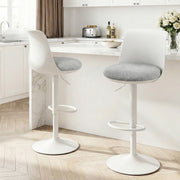 Darrahopens Furniture > Bar Stools & Chairs > Table & Bar Stools Artiss 2x Bar Stools Kitchen Swivel Gas Lift Counter Dining Chair Curved White
