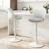 Darrahopens Furniture > Bar Stools & Chairs > Table & Bar Stools Artiss 2x Bar Stools Kitchen Swivel Gas Lift Counter Dining Chair Curved White