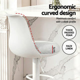 Darrahopens Furniture > Bar Stools & Chairs > Table & Bar Stools Artiss 2x Bar Stools Kitchen Swivel Gas Lift Counter Dining Chair Curved White
