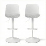 Darrahopens Furniture > Bar Stools & Chairs > Table & Bar Stools Artiss 2x Bar Stools Kitchen Swivel Gas Lift Counter Dining Chair Curved White