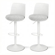 Darrahopens Furniture > Bar Stools & Chairs > Table & Bar Stools Artiss 2x Bar Stools Kitchen Swivel Gas Lift Counter Dining Chair Curved White