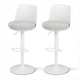 Darrahopens Furniture > Bar Stools & Chairs > Table & Bar Stools Artiss 2x Bar Stools Kitchen Swivel Gas Lift Counter Dining Chair Curved White