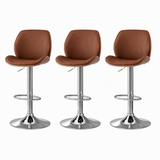 Darrahopens Furniture > Bar Stools & Chairs > Table & Bar Stools Artiss 3X Bar Stools Bentwood Adjustable Kitchen Counter Chair PU Leather Brown In Australia - Darrahopens