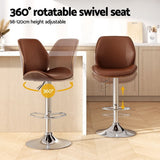 Darrahopens Furniture > Bar Stools & Chairs > Table & Bar Stools Artiss 3X Bar Stools Bentwood Adjustable Kitchen Counter Chair PU Leather Brown In Australia - Darrahopens