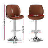 Darrahopens Furniture > Bar Stools & Chairs > Table & Bar Stools Artiss 3X Bar Stools Bentwood Adjustable Kitchen Counter Chair PU Leather Brown In Australia - Darrahopens