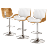 Darrahopens Furniture > Bar Stools & Chairs > Table & Bar Stools Artiss 3x Bar Stools Counter Chairs Adjustable Swivel PU Leather Galina White In Australia - Darrahopens