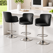 Darrahopens Furniture > Bar Stools & Chairs > Table & Bar Stools Artiss 3x Bar Stools Counter Chairs Swivel Adjustable Tub PU Leather Black In Australia - Darrahopens