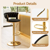 Darrahopens Furniture > Bar Stools & Chairs > Table & Bar Stools Artiss 3x Bar Stools Gas Lift Adjustable Velvet Woven Backrest Vivien Black In Australia - Darrahopens