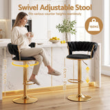 Darrahopens Furniture > Bar Stools & Chairs > Table & Bar Stools Artiss 3x Bar Stools Gas Lift Adjustable Velvet Woven Backrest Vivien Black In Australia - Darrahopens