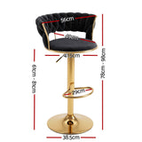 Darrahopens Furniture > Bar Stools & Chairs > Table & Bar Stools Artiss 3x Bar Stools Gas Lift Adjustable Velvet Woven Backrest Vivien Black In Australia - Darrahopens