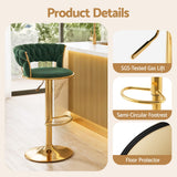Darrahopens Furniture > Bar Stools & Chairs > Table & Bar Stools Artiss 3x Bar Stools Gas Lift Adjustable Velvet Woven Backrest Vivien Green In Australia - Darrahopens