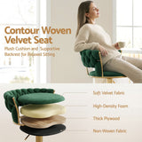 Darrahopens Furniture > Bar Stools & Chairs > Table & Bar Stools Artiss 3x Bar Stools Gas Lift Adjustable Velvet Woven Backrest Vivien Green In Australia - Darrahopens