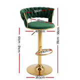 Darrahopens Furniture > Bar Stools & Chairs > Table & Bar Stools Artiss 3x Bar Stools Gas Lift Adjustable Velvet Woven Backrest Vivien Green In Australia - Darrahopens