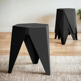 Darrahopens Furniture > Bar Stools & Chairs > Table & Bar Stools Artiss 4PC Puzzle Stool Plastic Bar Stools Stackable Black