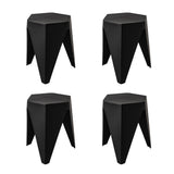 Darrahopens Furniture > Bar Stools & Chairs > Table & Bar Stools Artiss 4PC Puzzle Stool Plastic Bar Stools Stackable Black