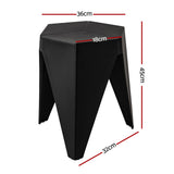 Darrahopens Furniture > Bar Stools & Chairs > Table & Bar Stools Artiss 4PC Puzzle Stool Plastic Bar Stools Stackable Black
