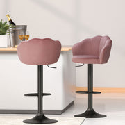 Darrahopens Furniture > Bar Stools & Chairs > Table & Bar Stools Artiss 4x Bar Stools Gas Lift Velvet Pink
