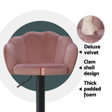 Darrahopens Furniture > Bar Stools & Chairs > Table & Bar Stools Artiss 4x Bar Stools Gas Lift Velvet Pink