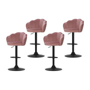 Darrahopens Furniture > Bar Stools & Chairs > Table & Bar Stools Artiss 4x Bar Stools Gas Lift Velvet Pink