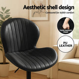 Darrahopens Furniture > Bar Stools & Chairs > Table & Bar Stools Artiss 4x Bar Stools Kitchen Swivel Gas Lift Counter Chair Shell Leather Black