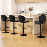 Darrahopens Furniture > Bar Stools & Chairs > Table & Bar Stools Artiss 4x Bar Stools Kitchen Swivel Gas Lift Counter Chair Shell Leather Black