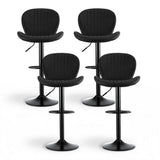 Darrahopens Furniture > Bar Stools & Chairs > Table & Bar Stools Artiss 4x Bar Stools Kitchen Swivel Gas Lift Counter Chair Shell Leather Black