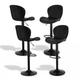 Darrahopens Furniture > Bar Stools & Chairs > Table & Bar Stools Artiss 4x Bar Stools Kitchen Swivel Gas Lift Counter Chair Shell Leather Black