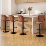 Darrahopens Furniture > Bar Stools & Chairs > Table & Bar Stools Artiss 4x Bar Stools Kitchen Swivel Gas Lift Counter Chair Shell Leather Brown