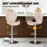 Darrahopens Furniture > Bar Stools & Chairs > Table & Bar Stools Artiss 4x Bar Stools Kitchen Swivel Gas Lift Counter Chair Wing PE Rattan Beige