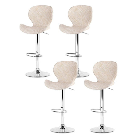 Darrahopens Furniture > Bar Stools & Chairs > Table & Bar Stools Artiss 4x Bar Stools Kitchen Swivel Gas Lift Counter Chair Wing PE Rattan Beige
