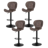 Darrahopens Furniture > Bar Stools & Chairs > Table & Bar Stools Artiss 4x Bar Stools Kitchen Swivel Gas Lift Counter Chair Wing PE Rattan Brown