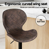 Darrahopens Furniture > Bar Stools & Chairs > Table & Bar Stools Artiss 4x Bar Stools Kitchen Swivel Gas Lift Counter Chair Wing PE Rattan Brown