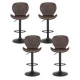 Darrahopens Furniture > Bar Stools & Chairs > Table & Bar Stools Artiss 4x Bar Stools Kitchen Swivel Gas Lift Counter Chair Wing PE Rattan Brown