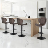 Darrahopens Furniture > Bar Stools & Chairs > Table & Bar Stools Artiss 4x Bar Stools Kitchen Swivel Gas Lift Counter Chair Wing PE Rattan Brown