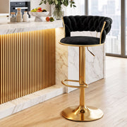 Darrahopens Furniture > Bar Stools & Chairs > Table & Bar Stools Artiss Bar Stool X1 Gas Lift Adjustable Velvet Woven Backrest Vivien Black In Australia - Darrahopens