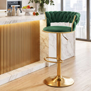 Darrahopens Furniture > Bar Stools & Chairs > Table & Bar Stools Artiss Bar Stool X1 Gas Lift Adjustable Velvet Woven Backrest Vivien Green In Australia - Darrahopens