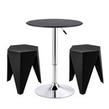 Darrahopens Furniture > Bar Stools & Chairs > Table & Bar Stools Artiss Bar Stools and Table Set 3PCS Dining Desk Kitchen Chair PVC Leather Black