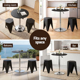 Darrahopens Furniture > Bar Stools & Chairs > Table & Bar Stools Artiss Bar Stools and Table Set 3PCS Dining Desk Kitchen Chair PVC Leather Black