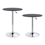 Darrahopens Furniture > Bar Stools & Chairs > Table & Bar Stools Artiss Bar Stools and Table Set 3PCS Dining Desk Kitchen Chair PVC Leather Black